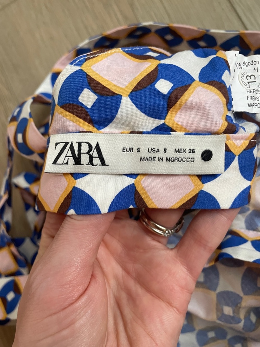 Zara Retro Mod Print Tie Back Cotton Tank Top - Picture 3 of 6